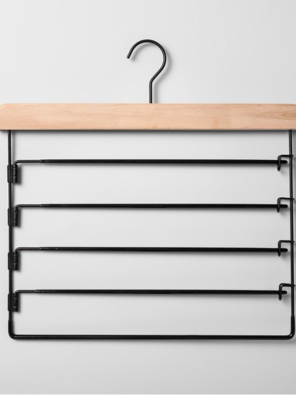 Multi-Tier Metal & Wood Pants Hanger - Home Storage & Organization